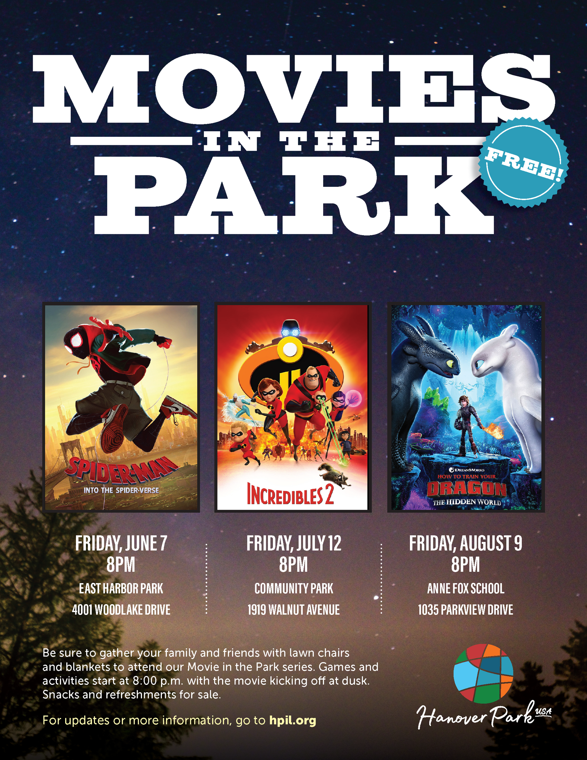 Movie in the Park flyer