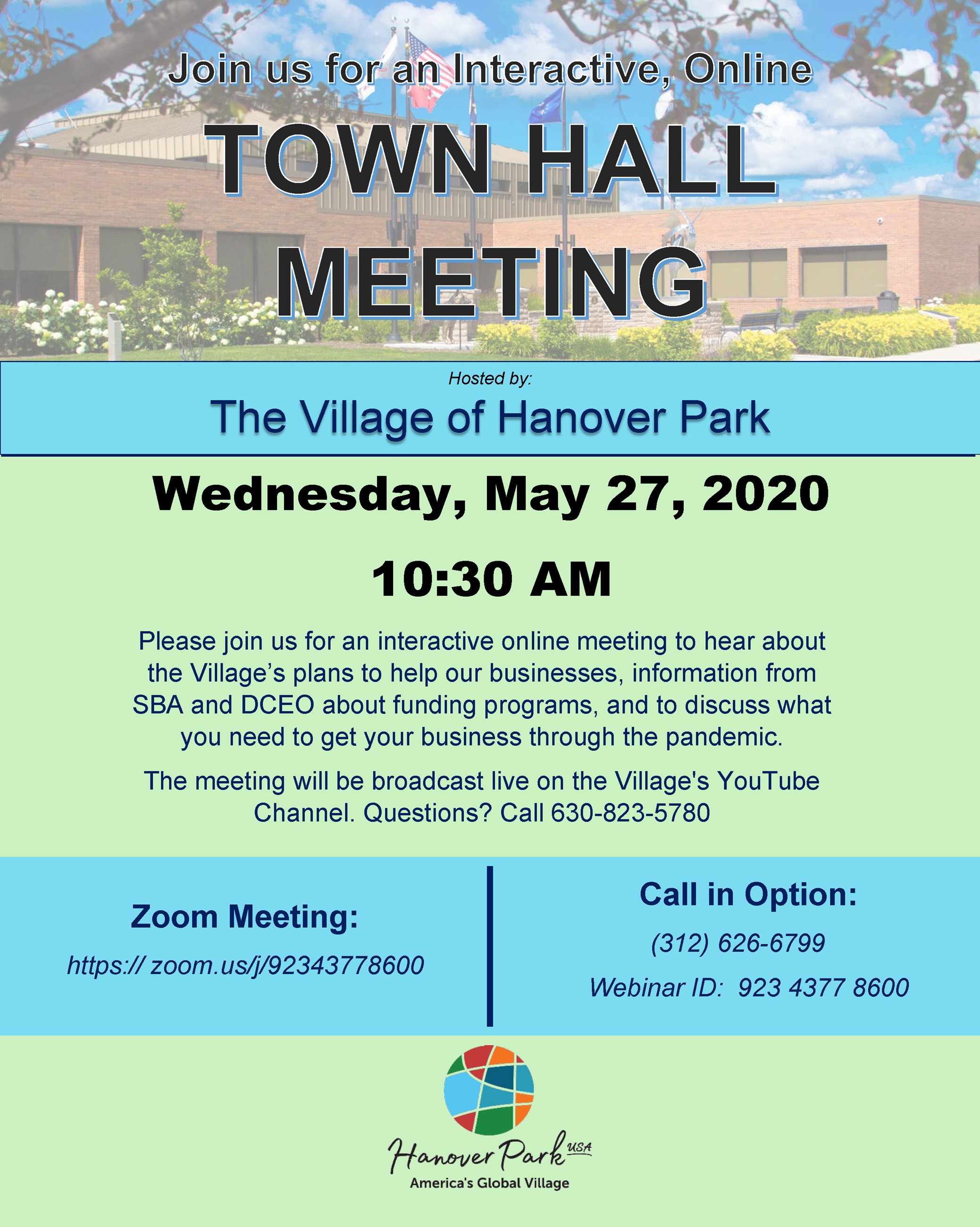 Virtual Business Town Hall Flyer