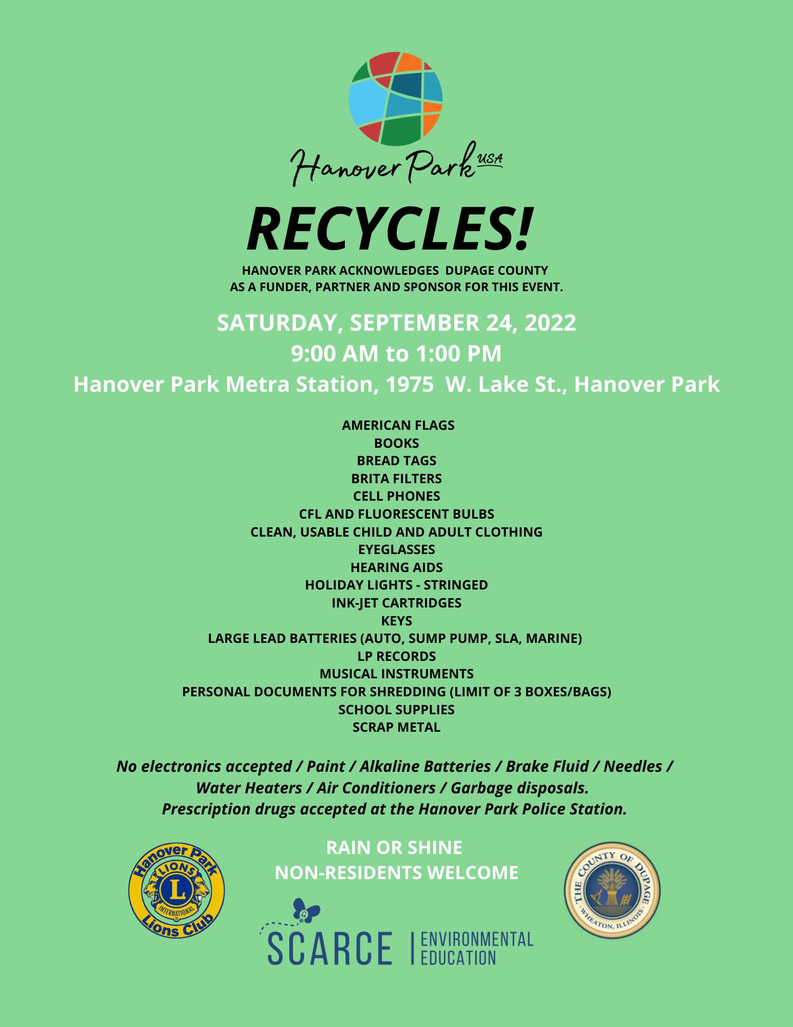2022 Hanover Park Recycling Event