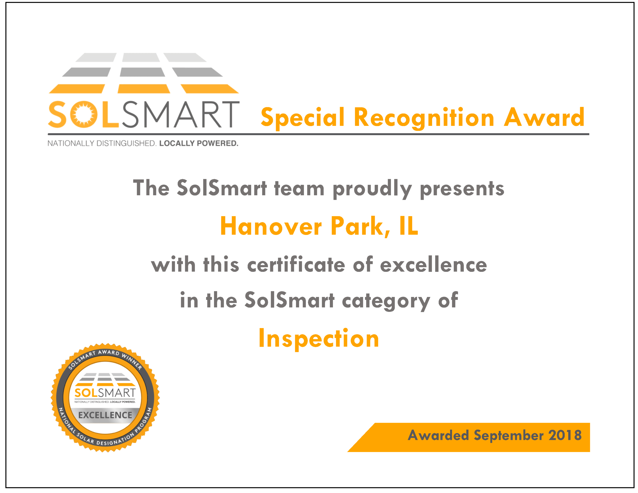 Special Recognition Award_HanoverPark