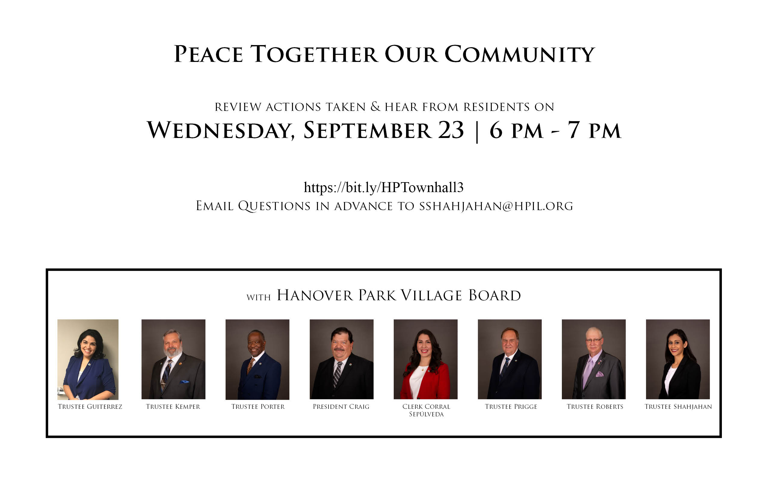 Peace Together Our Community Flyer