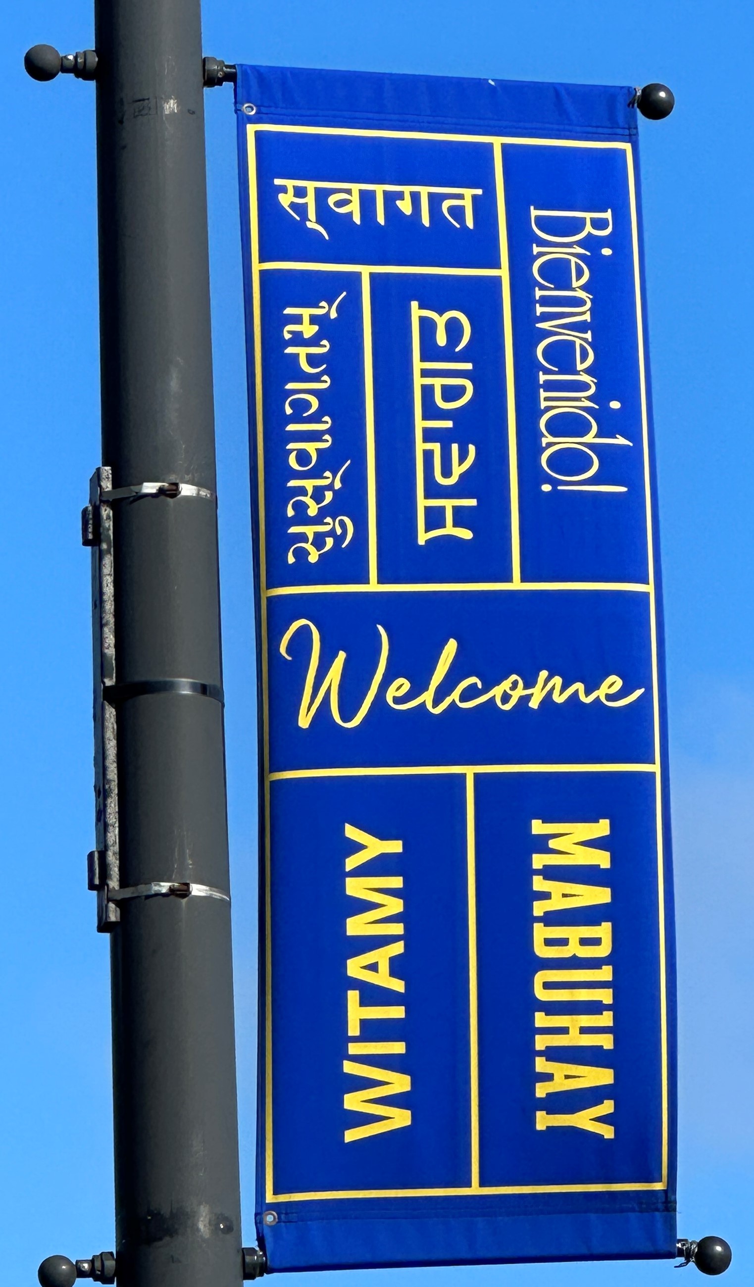 Welcome Street Banner in multiple languages